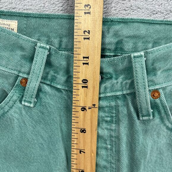 Levis 501 Crop Jeans Womens 28x26 Green Denim Cotton Rare Straight Leg High Rise - Picture 13 of 16
